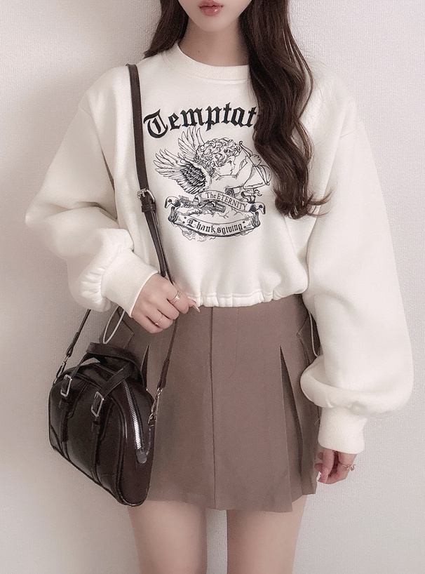 エンジェルプリントドロストスウェットトップス[fu239] | レディース