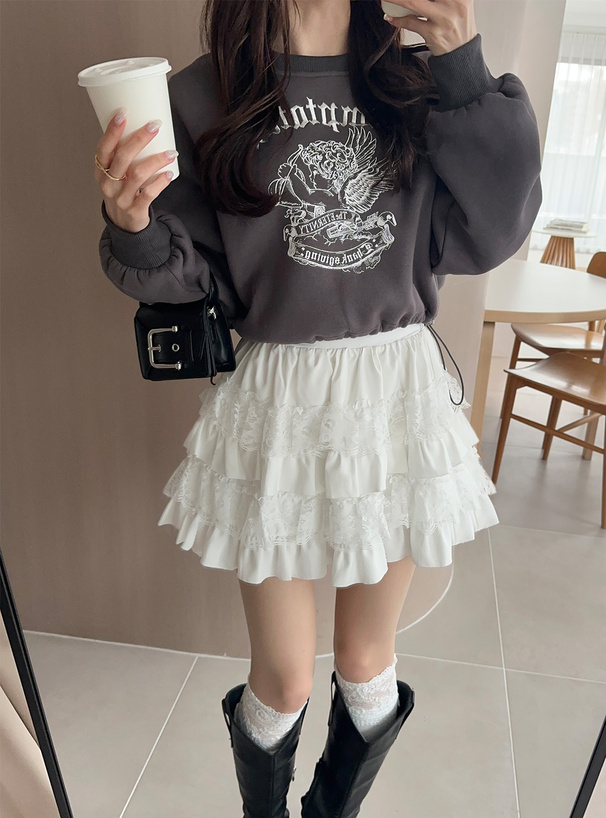 エンジェルプリントドロストスウェットトップス[fu239] | レディース