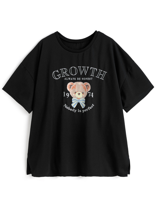 テディベアプリントロゴ刺繍Tシャツ