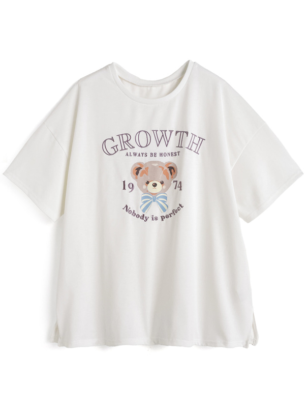 テディベアプリントロゴ刺繍Tシャツ