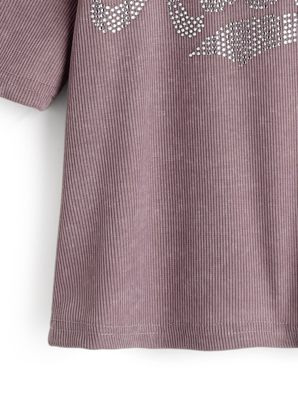 Treat urself トレーナー ラインストーン ピンク Treat Ürself logo rhinestone sweat pink