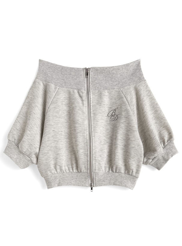 ジップオフショルトップス×ミニスカートセットアップ