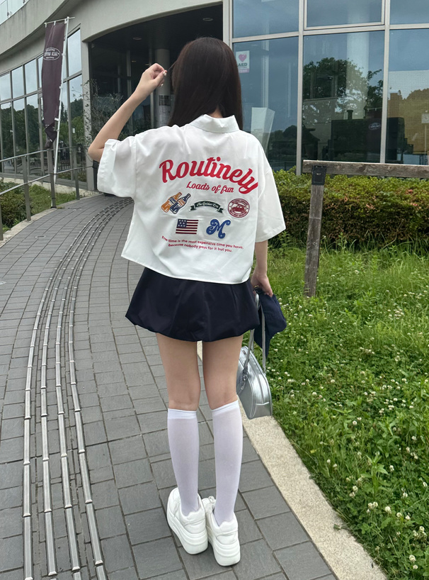 アソートワッペンロゴ刺繍シャツ