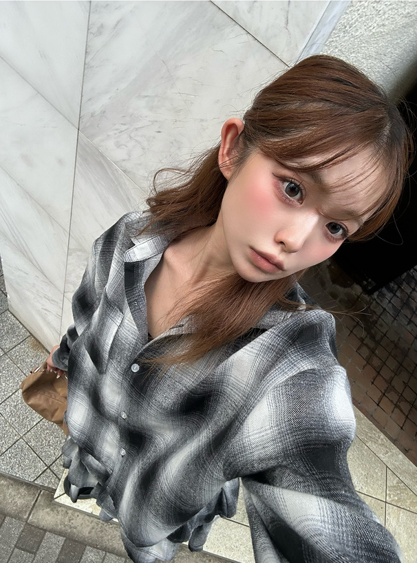 2Wayチェック柄シャツ×フリルティアードミニスカートセットアップ