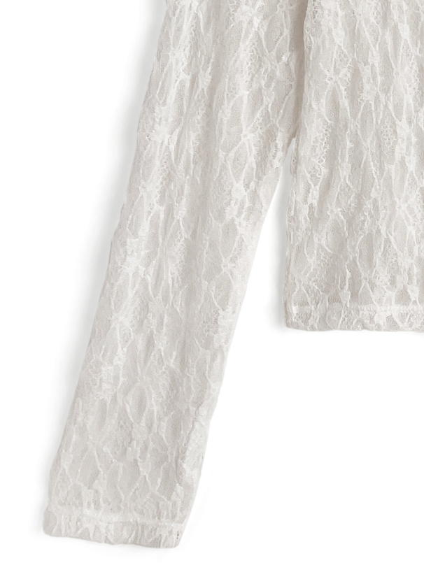 チョーカー付きラッフルフリルレースカーディガン