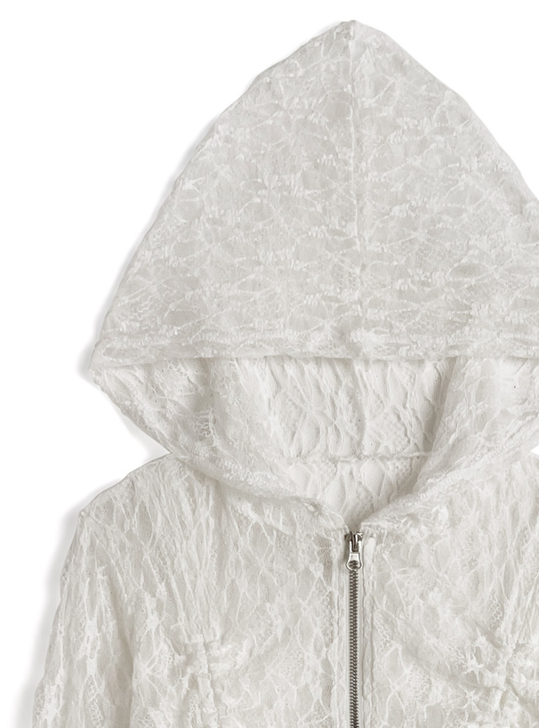 レースドロストリボンパーカー