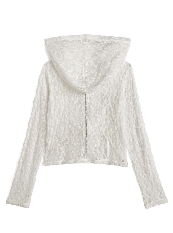 レースドロストリボンパーカー