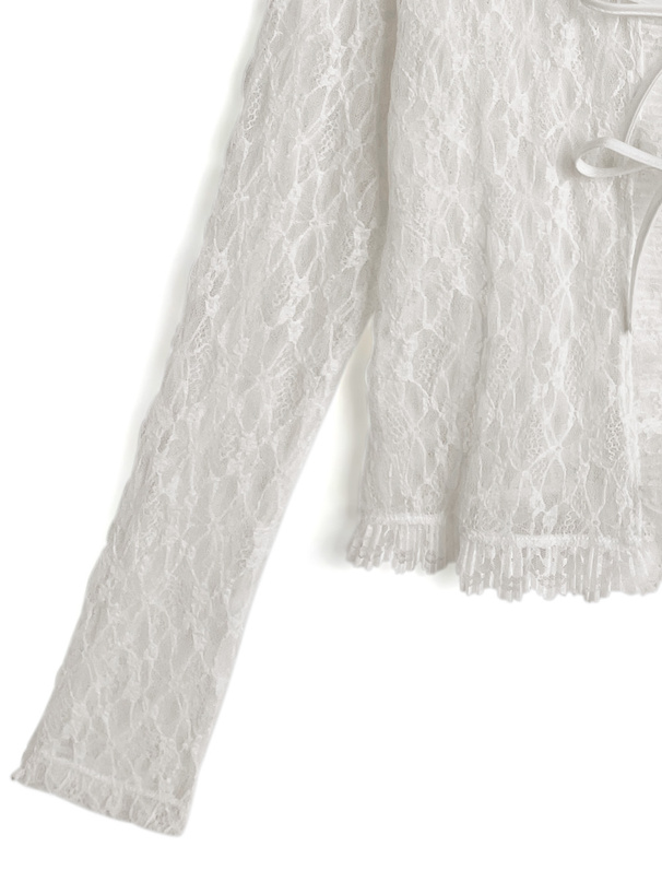 リボンレースカーディガン