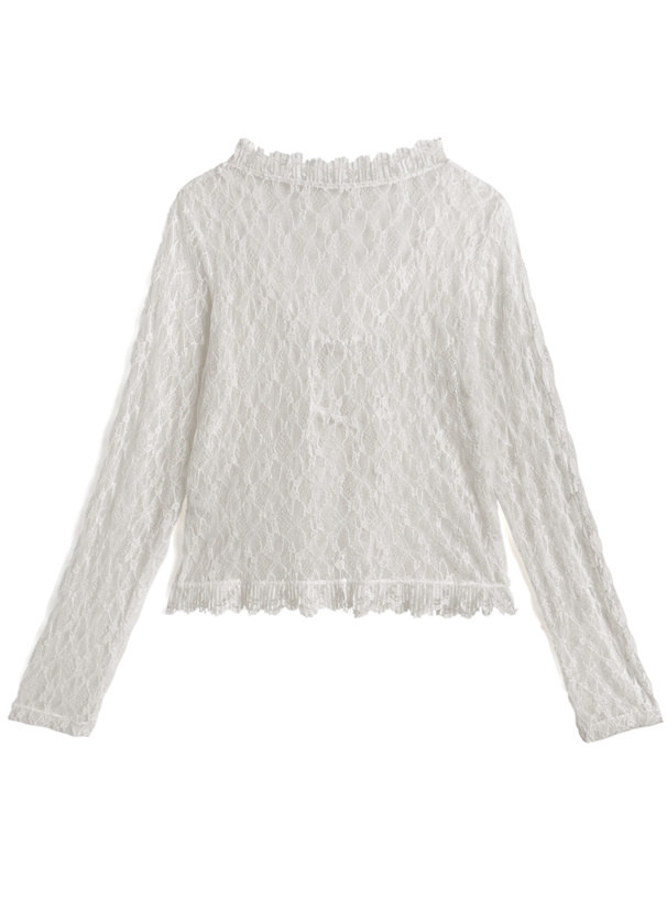 リボンレースカーディガン