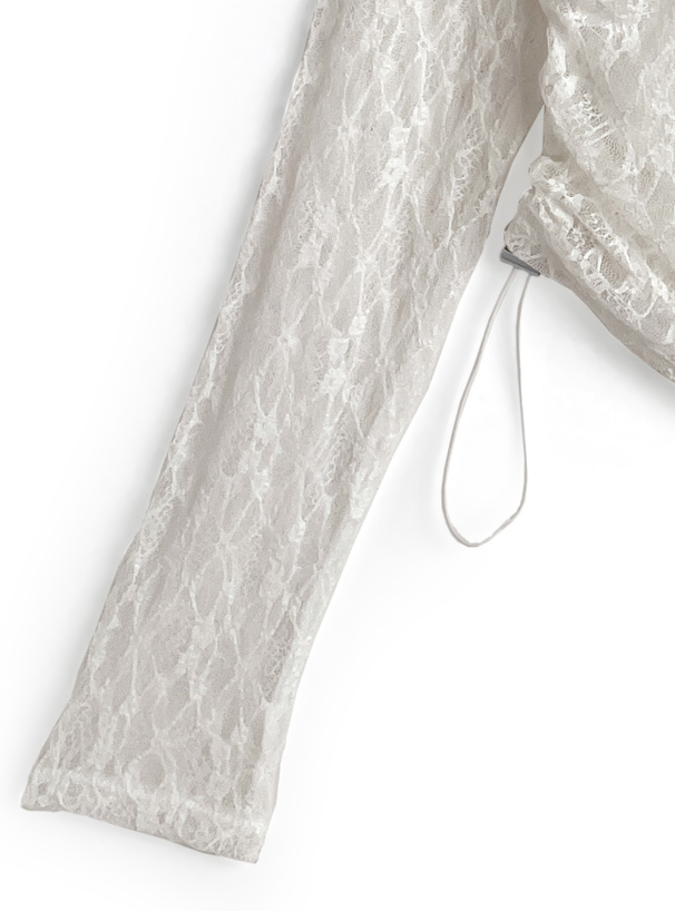 サイドドロストハーフジップレーストップス