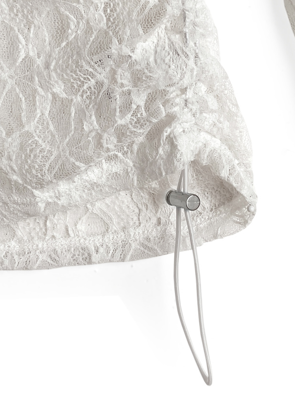 サイドドロストハーフジップレーストップス