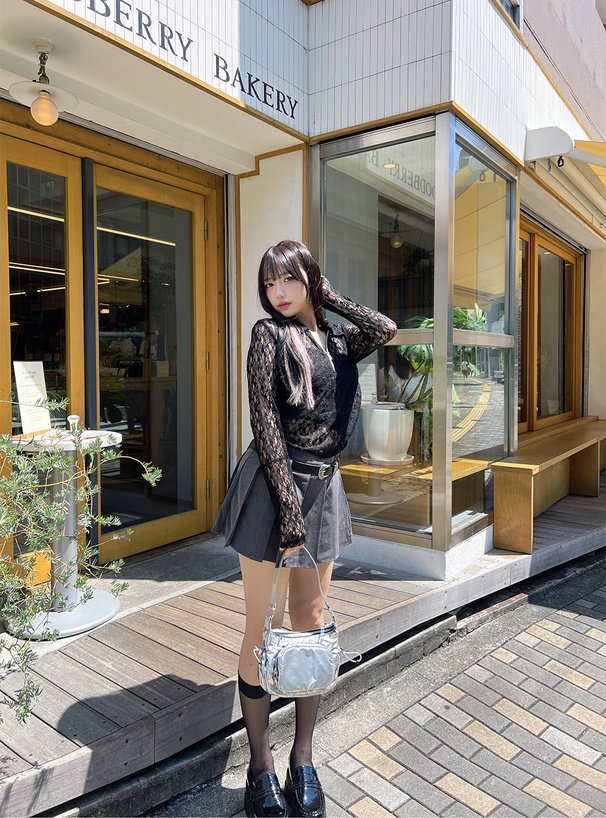 サイドドロストハーフジップレーストップス[fu280] | レディース