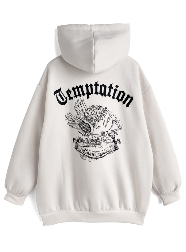 ラインストーンロゴバックプリントスウェットトップス