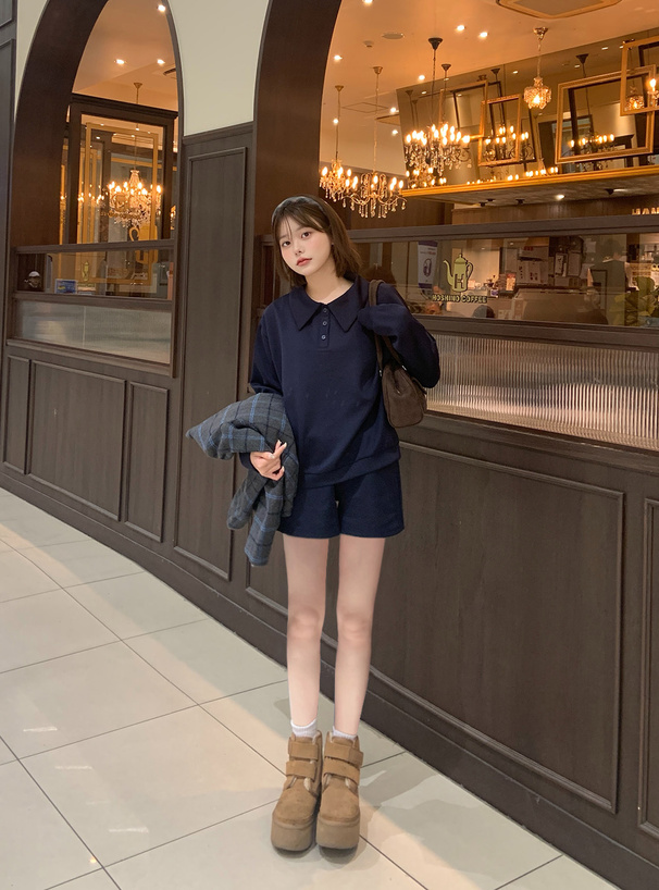 ポロトップス×ショートパンツセットアップ
