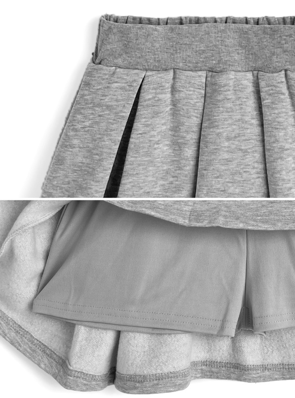 ファーフードパーカー×フレアミニスカートスウェットセットアップ