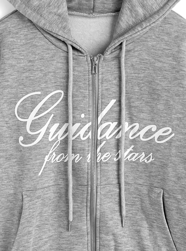 エンジェルウィング刺繍ダブルジップスウェットパーカー