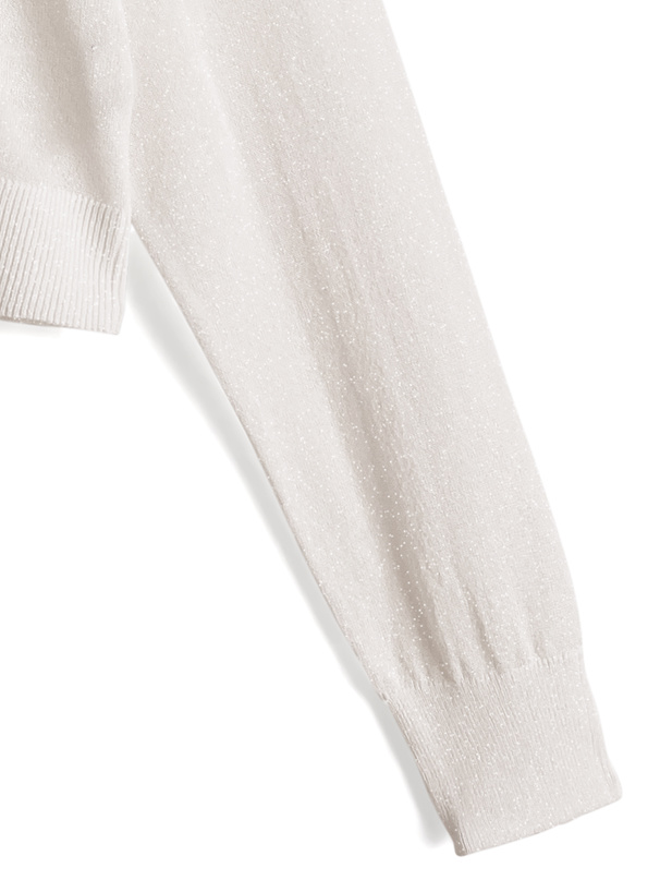 ラメシアーオフショルダーニットカーディガン