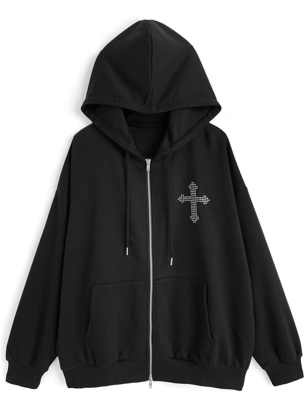 STONE  ブラック スウェットパーカー STONE ISLAND（ストーン アイランド） パーカー メンズ ロゴ ワッペン