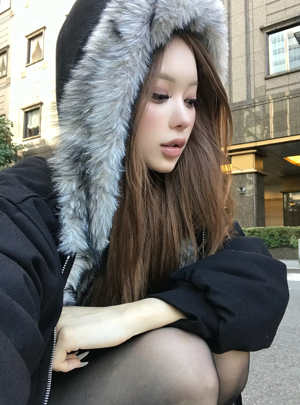 ファーフードジャケット