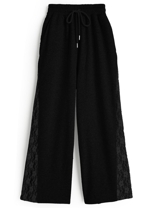サイドレースワイドスウェットパンツ