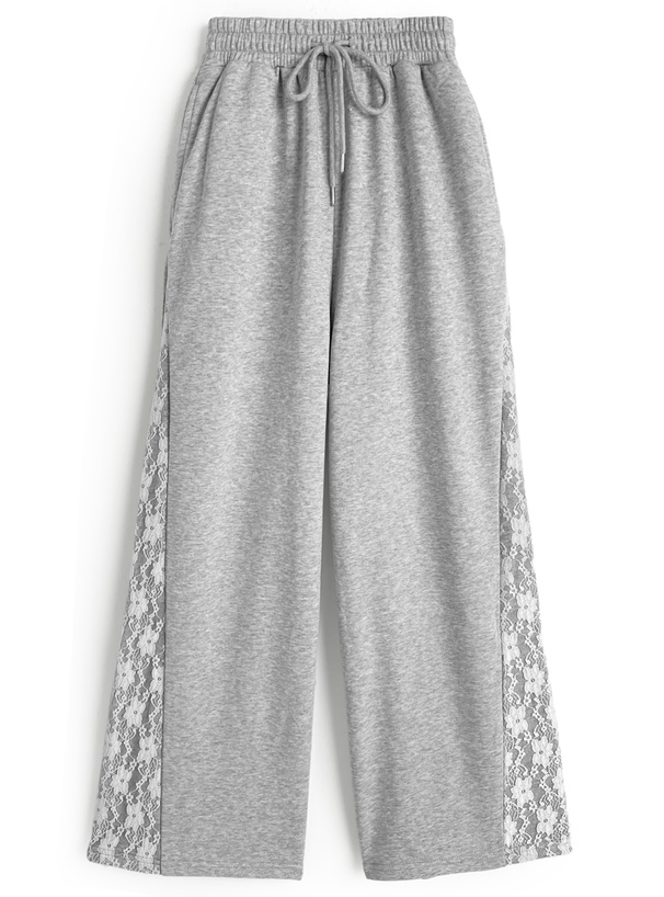サイドレースワイドスウェットパンツ