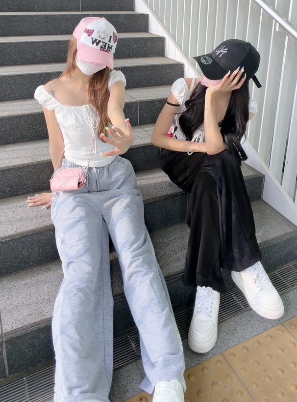 サイドレースワイドスウェットパンツ