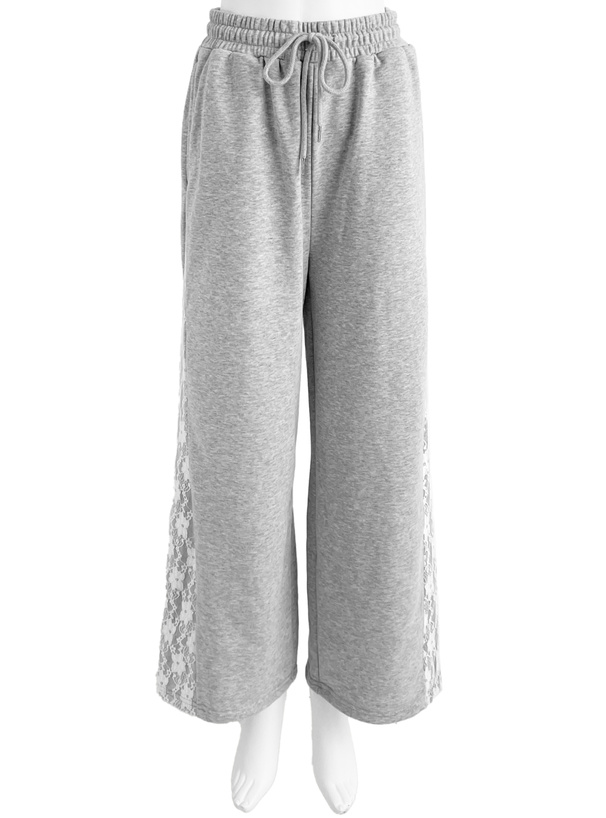 サイドレースワイドスウェットパンツ