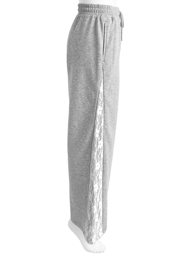 サイドレースワイドスウェットパンツ