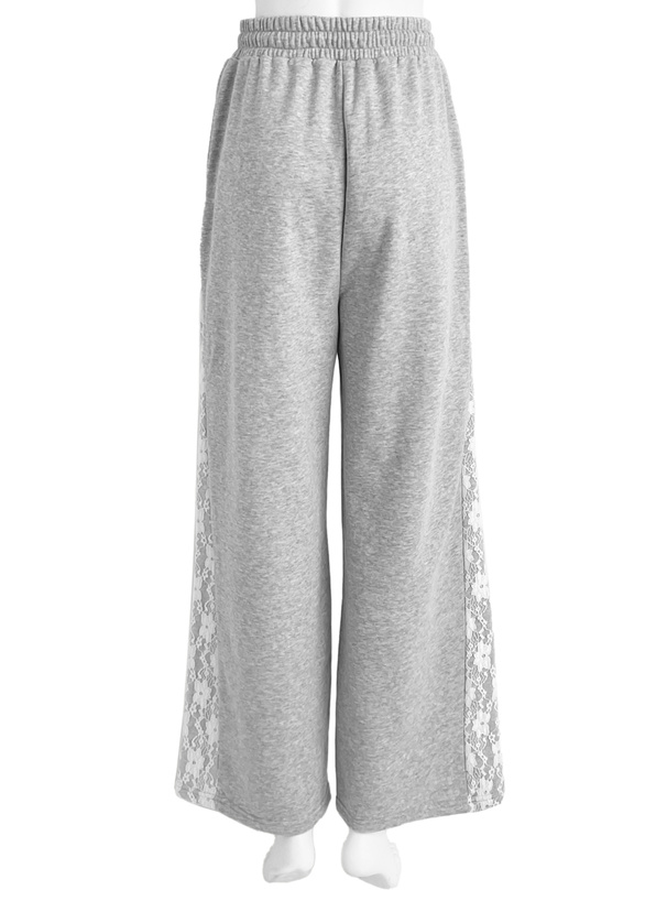 サイドレースワイドスウェットパンツ