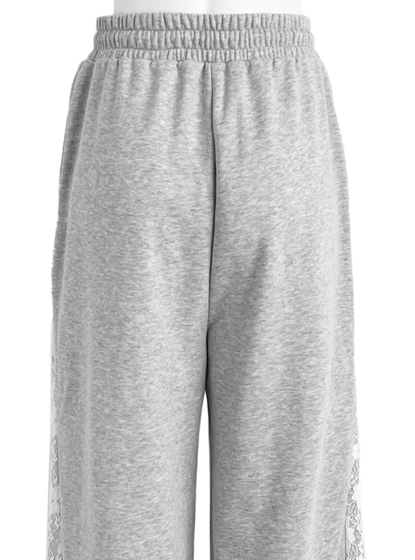 サイドレースワイドスウェットパンツ