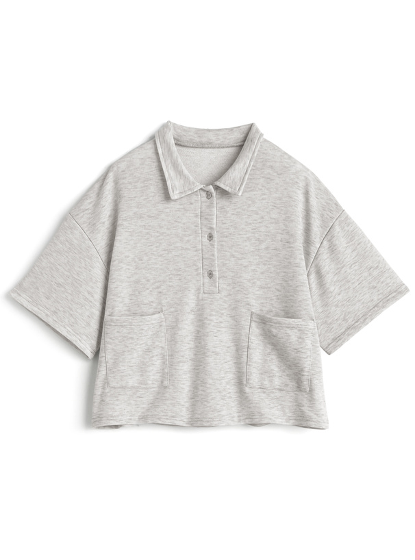 ダブルポケットポロトップス×ショートパンツスウェットセットアップ