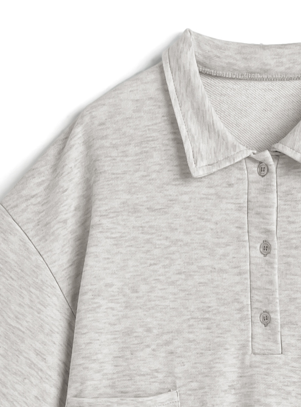 ダブルポケットポロトップス×ショートパンツスウェットセットアップ