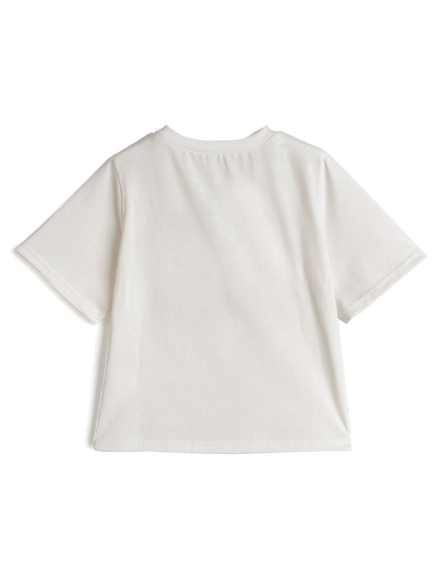 ラインストーンロゴ刺繍Tシャツ