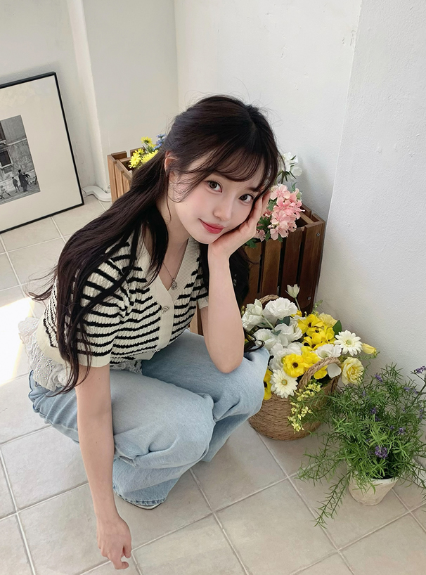 レースドッキングケーブル編みニットトップス