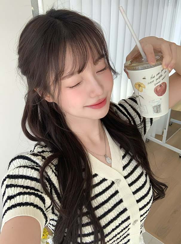 レースドッキングケーブル編みニットトップス