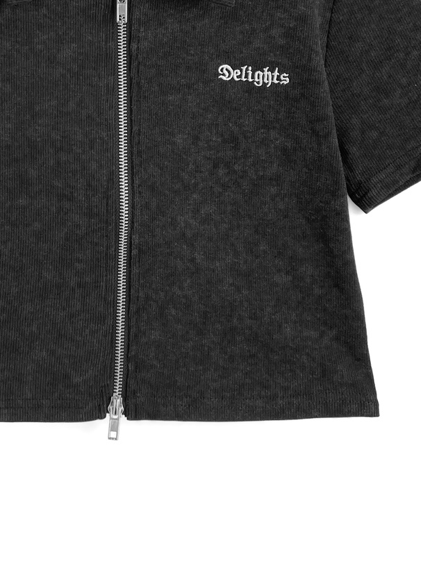 ピグメントラインストーンデザインダブルジップトップス