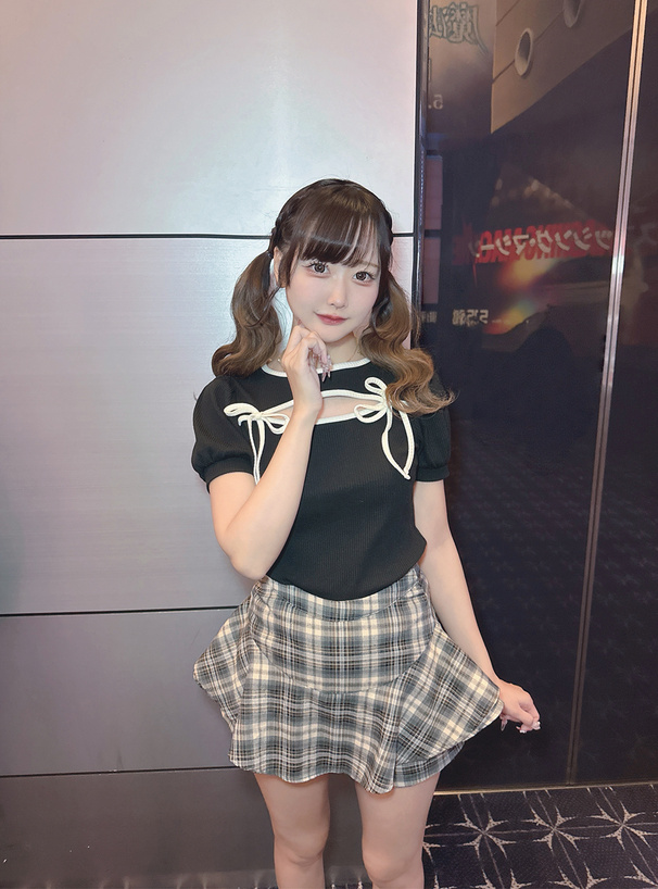 フロントオープン配色リボンリブトップス