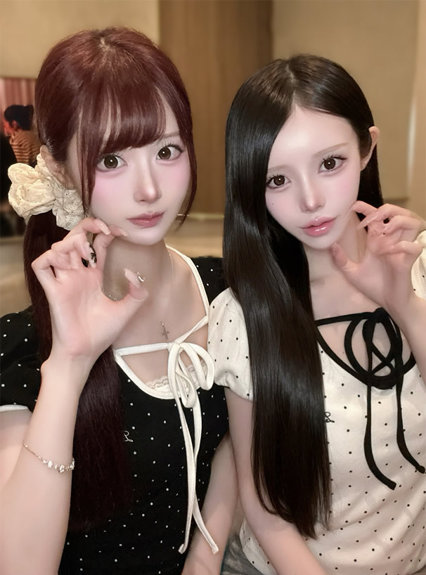 ドット柄配色パンピングリボントップス