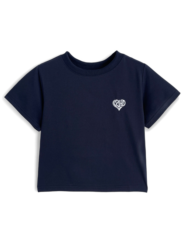 ハートレースロゴ刺繍Tシャツ