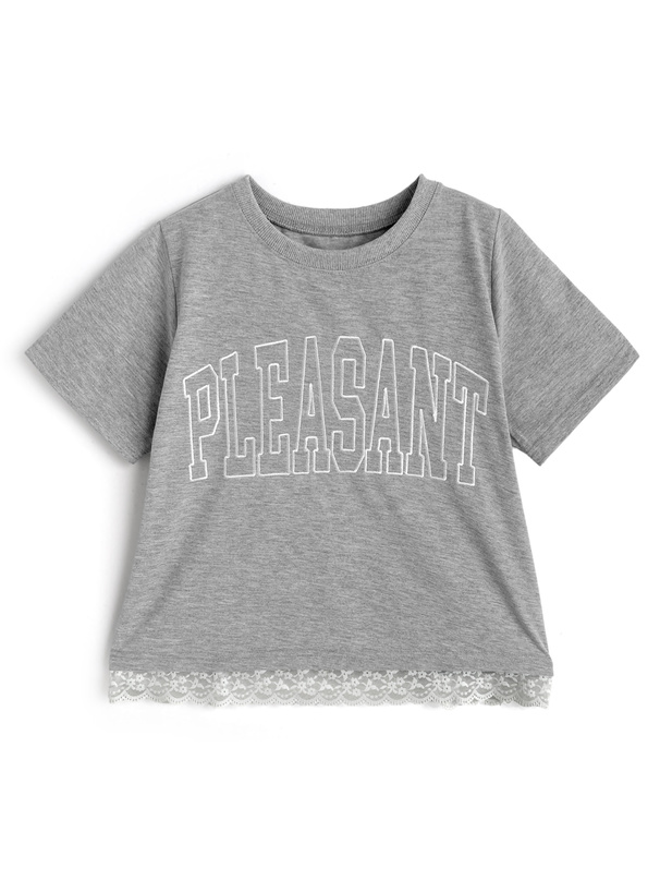 ロゴ刺繍レースTシャツ