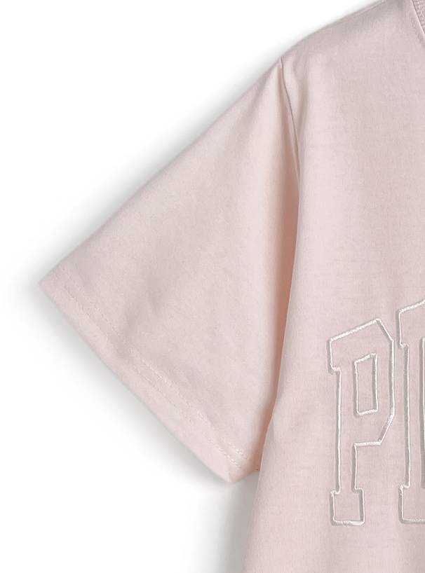 ロゴ刺繍レースTシャツ