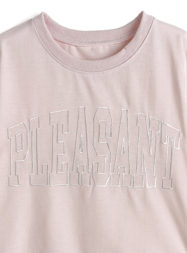 ロゴ刺繍レースTシャツ