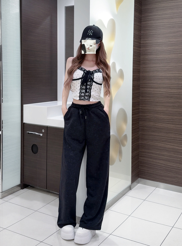 ピグメントバックロゴラメスウェットパンツ