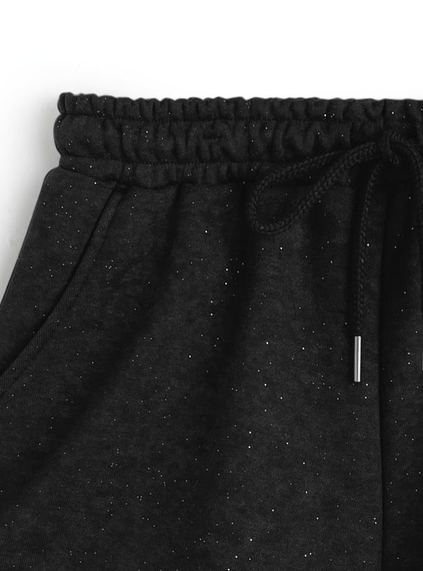 ピグメントロゴ刺繍ラメスウェットショートパンツ