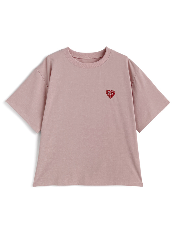 ハートロゴプリントTシャツ×スウェットショートパンツセットアップ