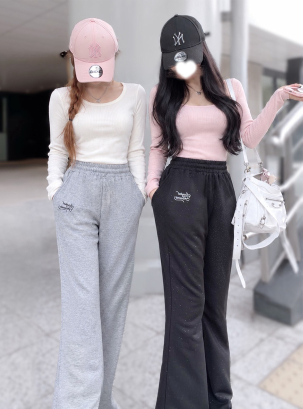 ラメスウェットフレアパンツ