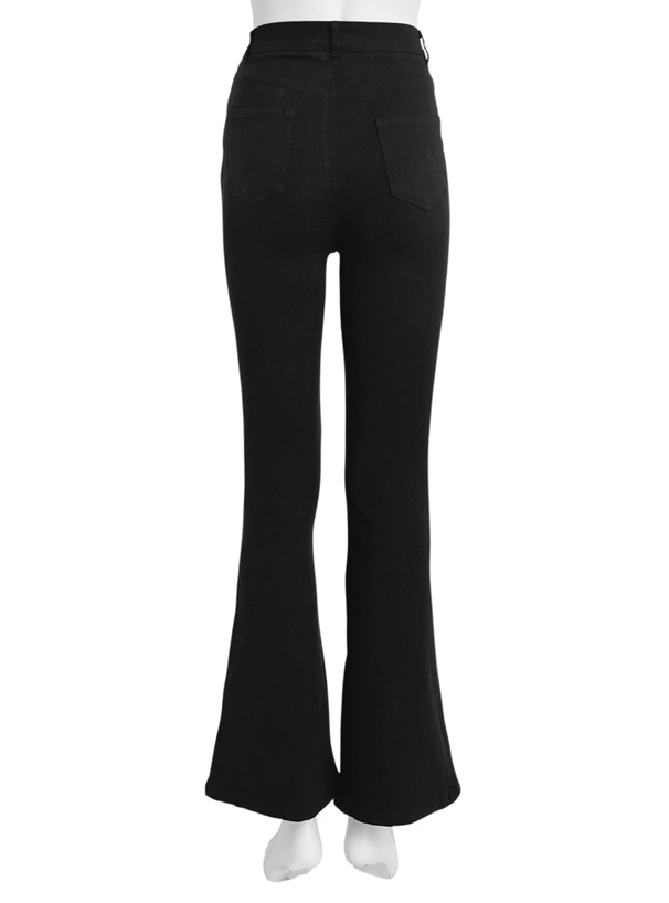 ロゴプリントラインストーンフレアパンツ