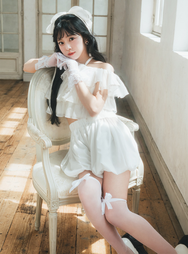 オーガンジー×サテンリボンバレッタ