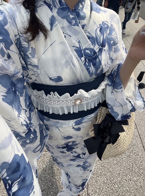 水彩花柄浴衣セット