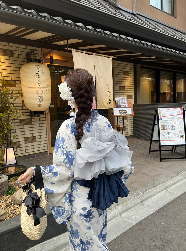 水彩花柄浴衣セット